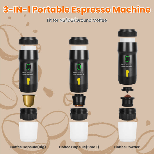 1Pc Portable Electric Espresso Machine Cordless Coffee Maker Self Heating